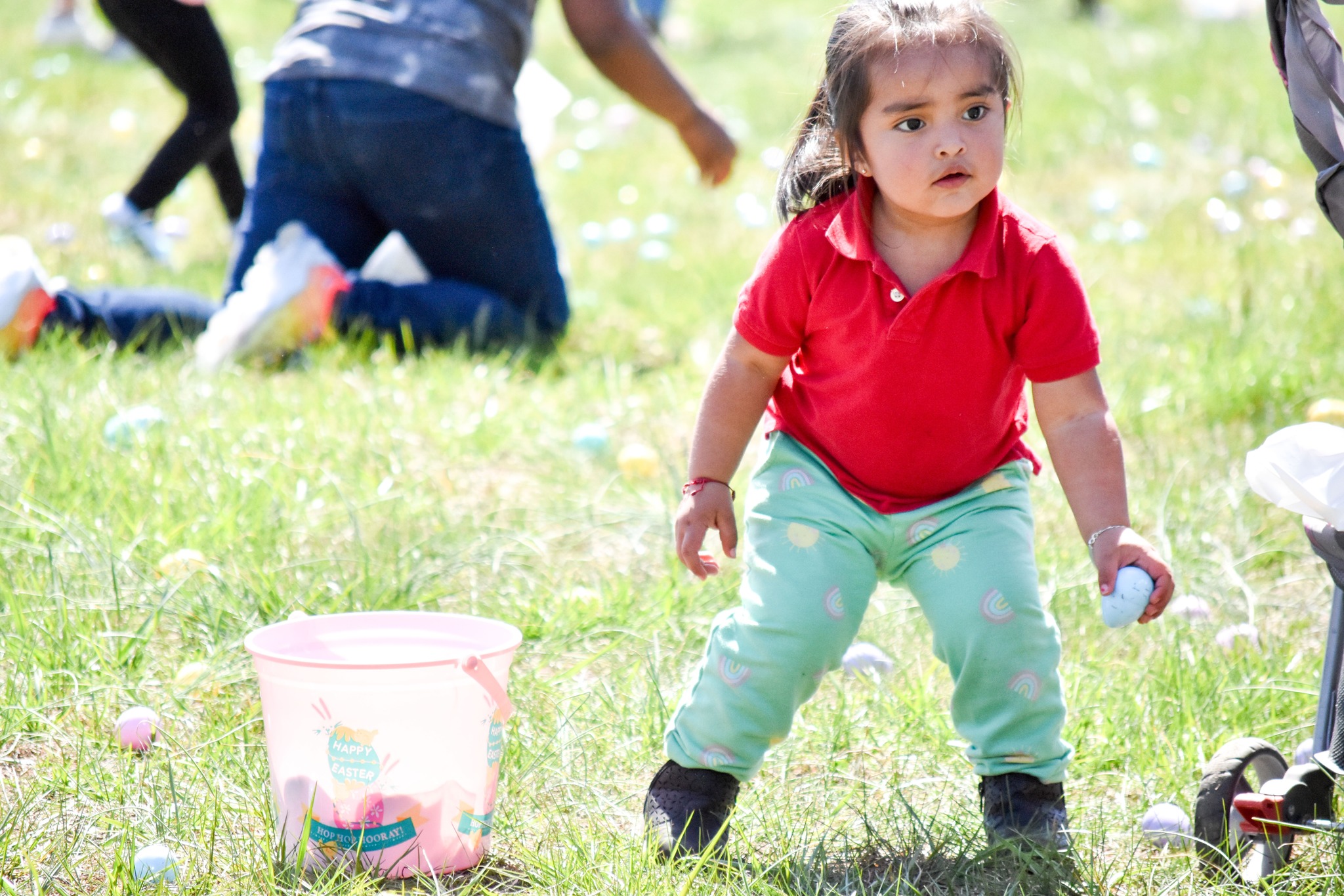 little girl at an Easter Egg Hunt