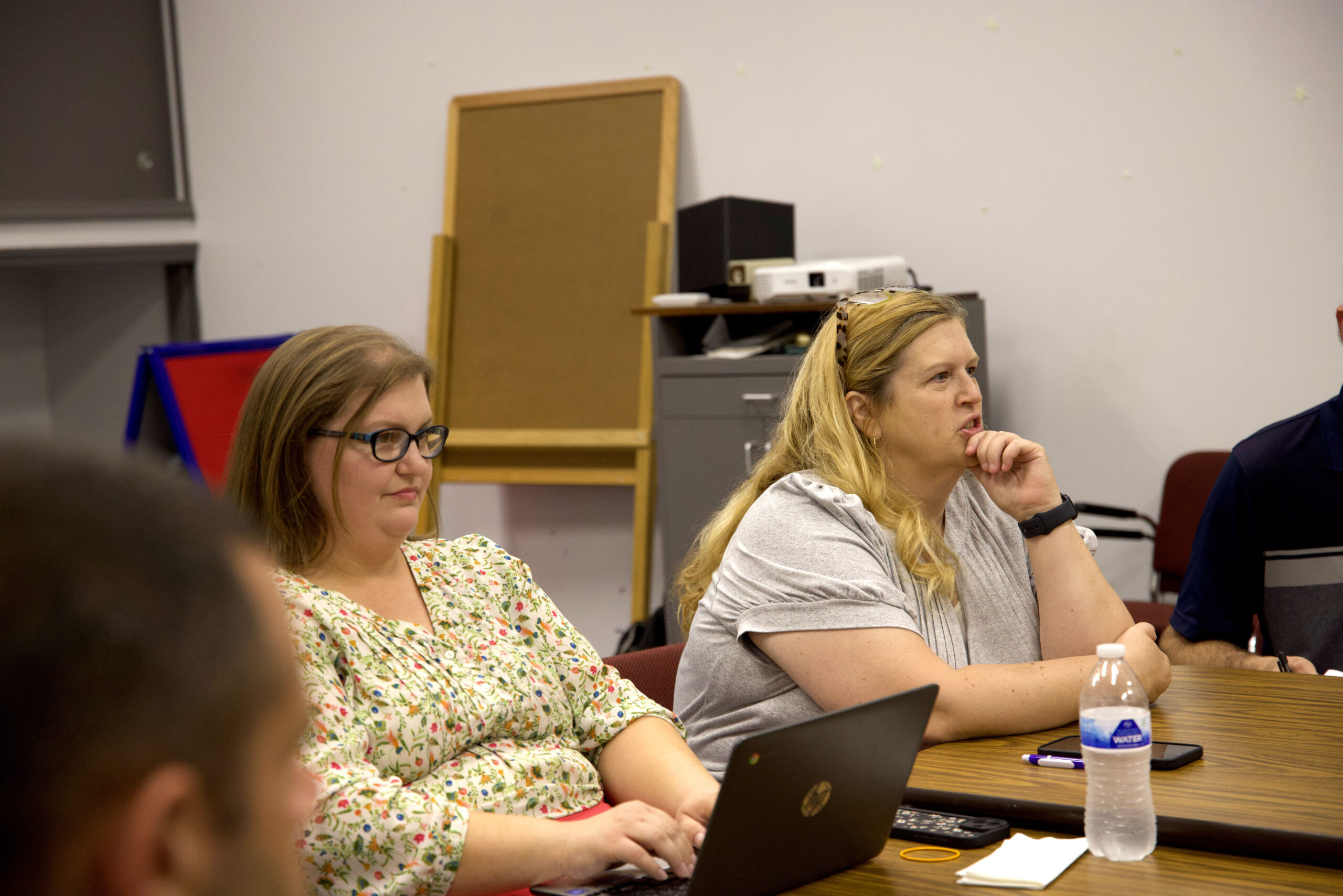 Julia Hollandsworth takes notes during an Our MHC focus group in Martinsville-Henry County.