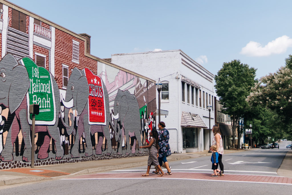 Uptown Martinsville Elephants on Parade Mural